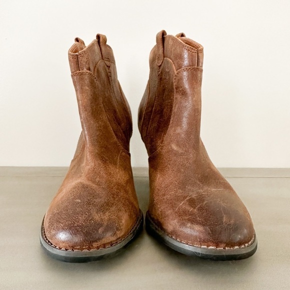 NEW! Indigo By Clarks Brown Heath Harrier Cognac Leather Ankle Boots sz 5.5 - Picture 3 of 9